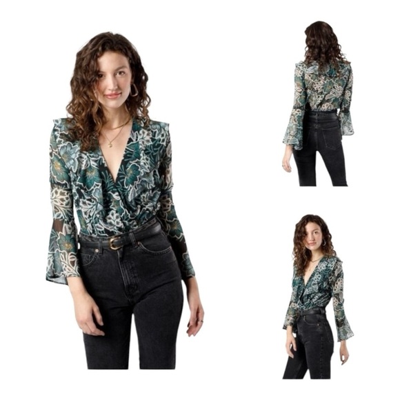 NWT! Band of Gypsies Band of the Free Bonnie Black Emerald Bodysuit. Size Medium - Picture 11 of 11